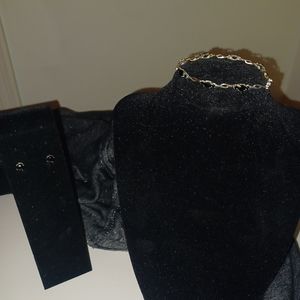 .925 Black Spinel Bracelet & Earrings